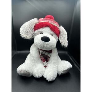 HugFun International Winter/Christmas Dog Puppy Plush Animal 13” Soft Fuzzy